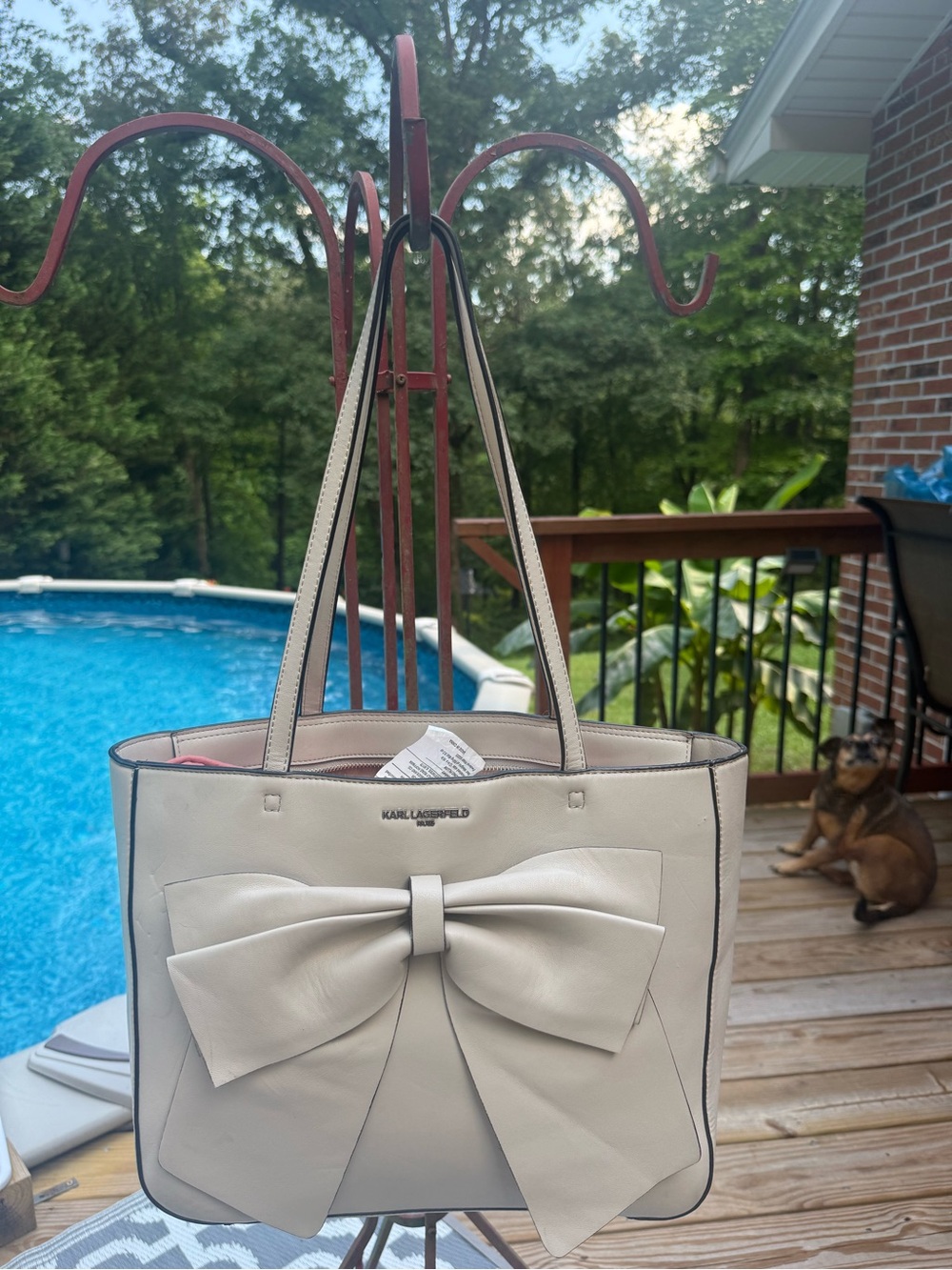 Karl Lagerfeld Leather tote bag, Karl Lagerfeld Paris, bow detail